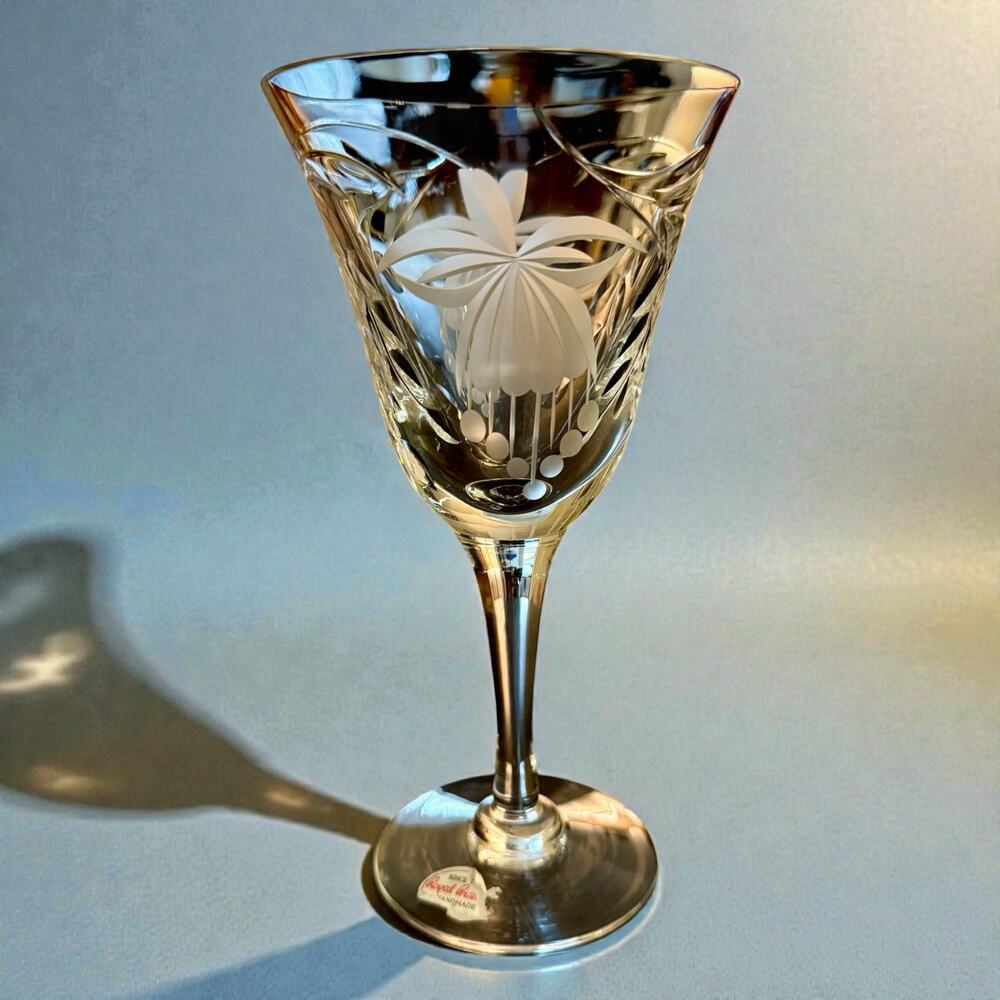 Royal Brierley Fuchsia Crystal Wine Glass